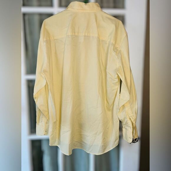 Perry Ellis Men’s 16.5 33 Pale Butter Yellow Long Sleeved Casual Button Up Shirt - Picture 2 of 7